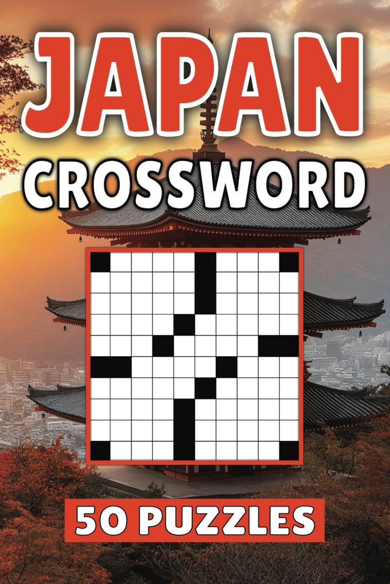 Japans Kruiswoordraadsel Puzzelboek - 50 Uitdagende Puzzels voor Kinderen, Volwassenen en Senioren - Verbeter Geheugen en Woordenschat