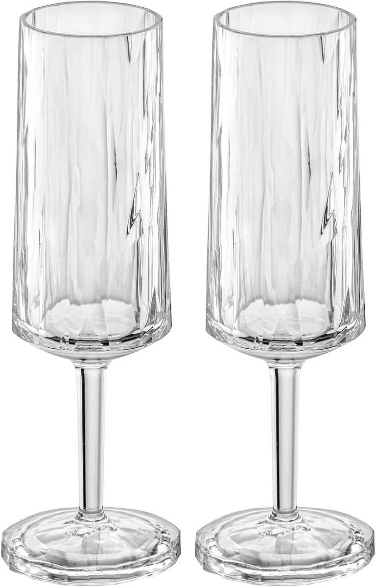 Set van 2 Onbreekbare Prosecco- en Champagneglazen - 100 ml - Kristalhelder Kunststof