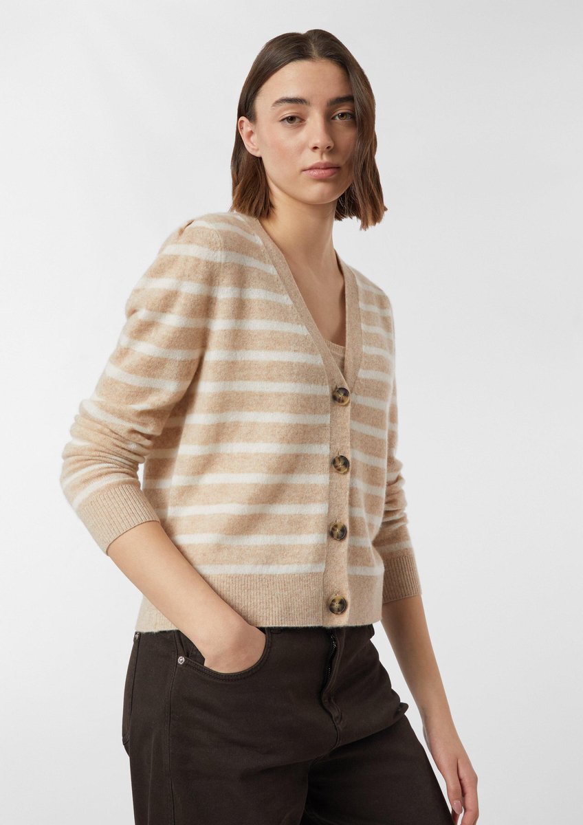 comma - female - Cashmere gestreept vest