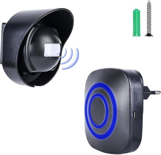 Détecteur d'allée - Incluant 1 Capteur de Mouvement - sonnette sans fil - Avertisseur d'entrée - Avertisseur de passage - Avertisseur d'accès - Avertisseur d'accès résistant aux intempéries