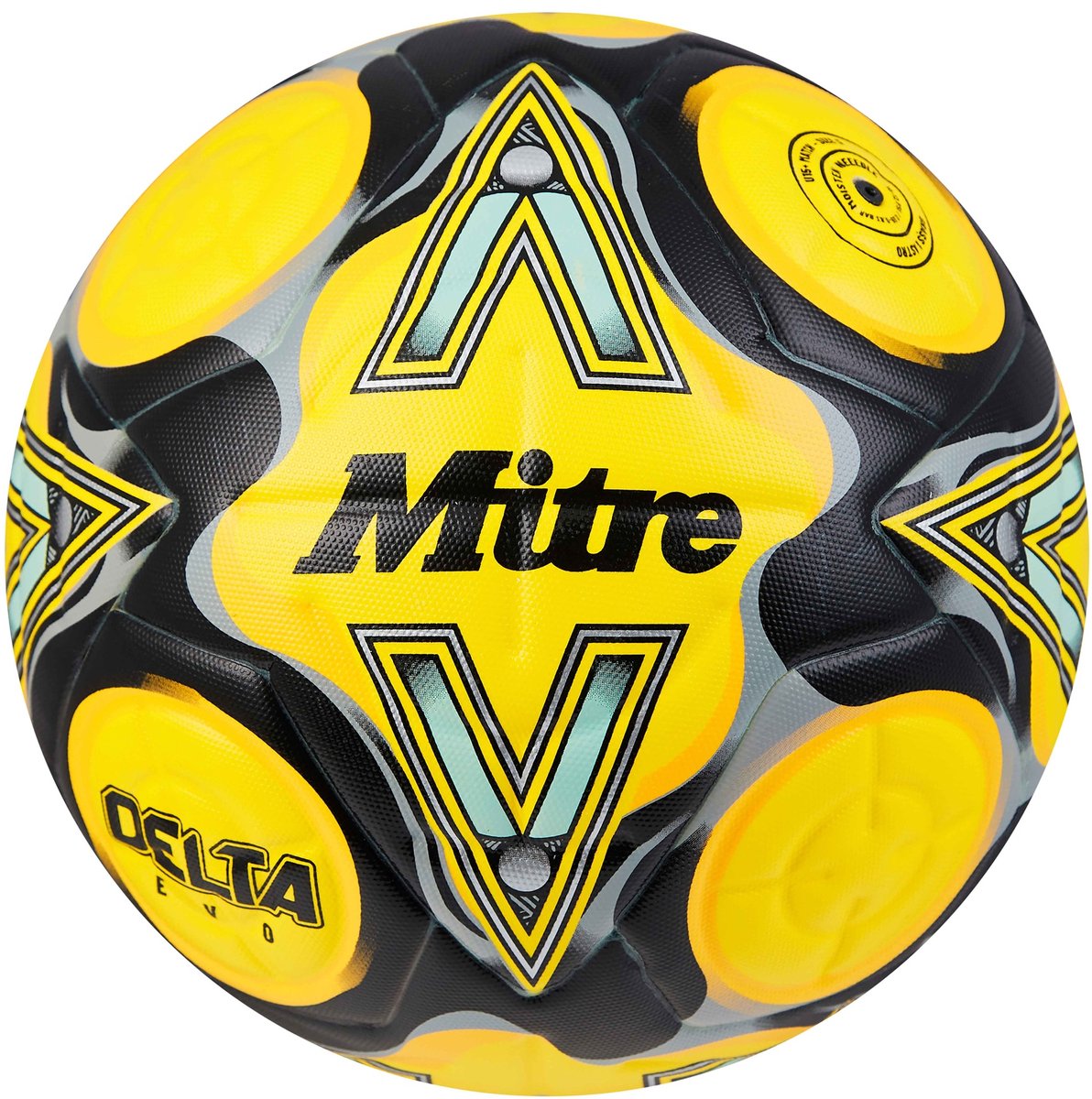 1192x1200.jpg Mitre Delta Evo Voetbal Geel 5 - Afbeelding 1