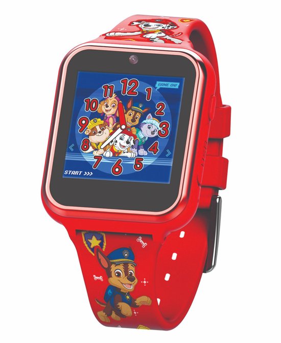 Accutime Kinderhorloge Paw Patrol - Smartwatch Kind - Kinderhorloge met Spelletjes - Smartwatch Kinderen - Selfie Camera - Rood