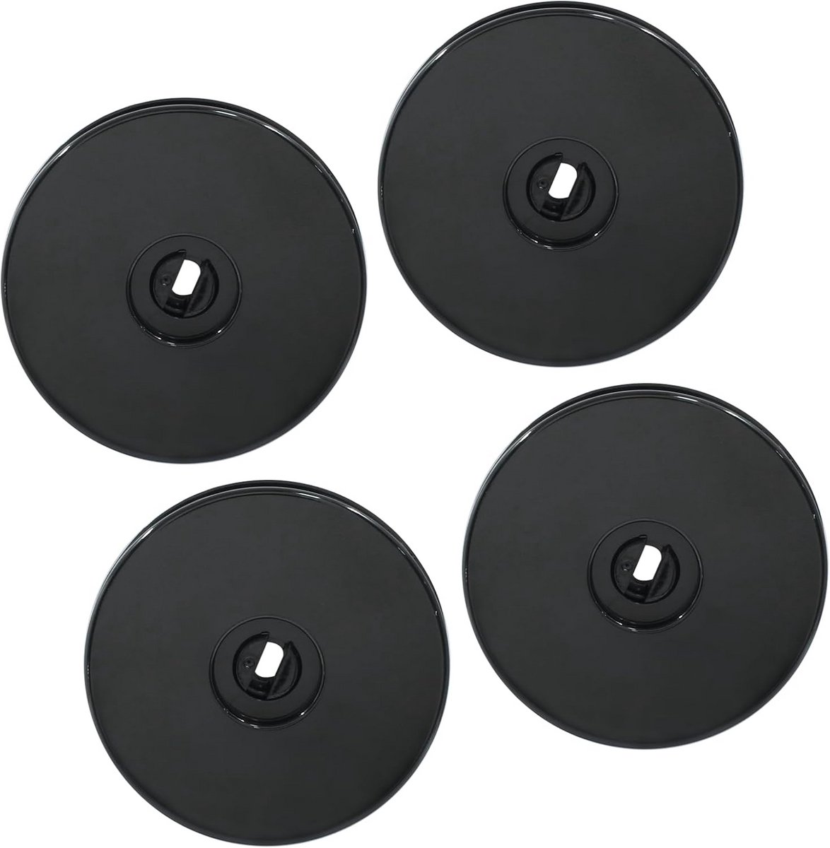 Set van 4 Stuks Diameter 18 cm Zwarte Acryl Draaitafel Organizer voor Kast en Tafel