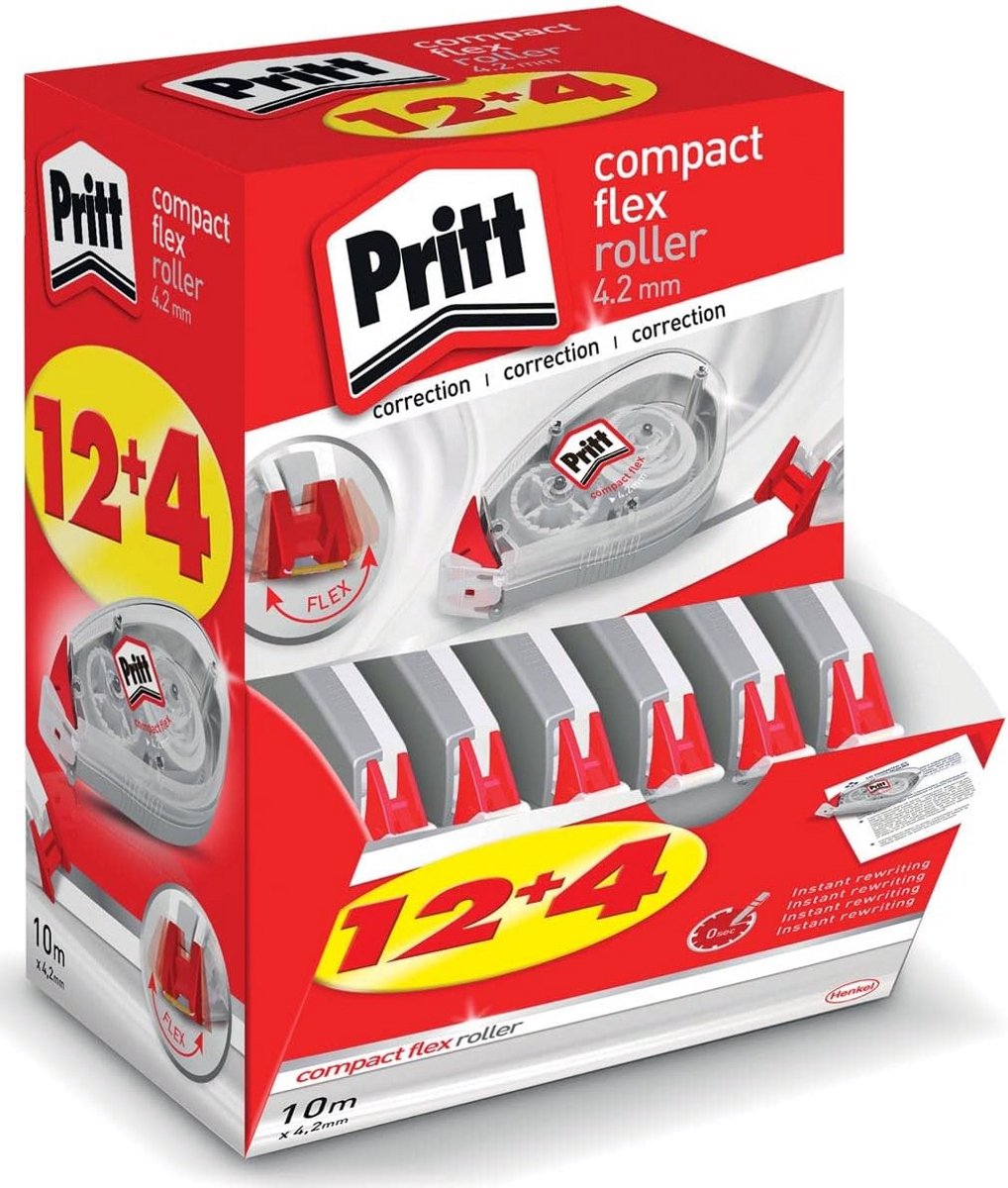 Correctieroller Compact Flex met Push-Pull Functie - 16 Stuks