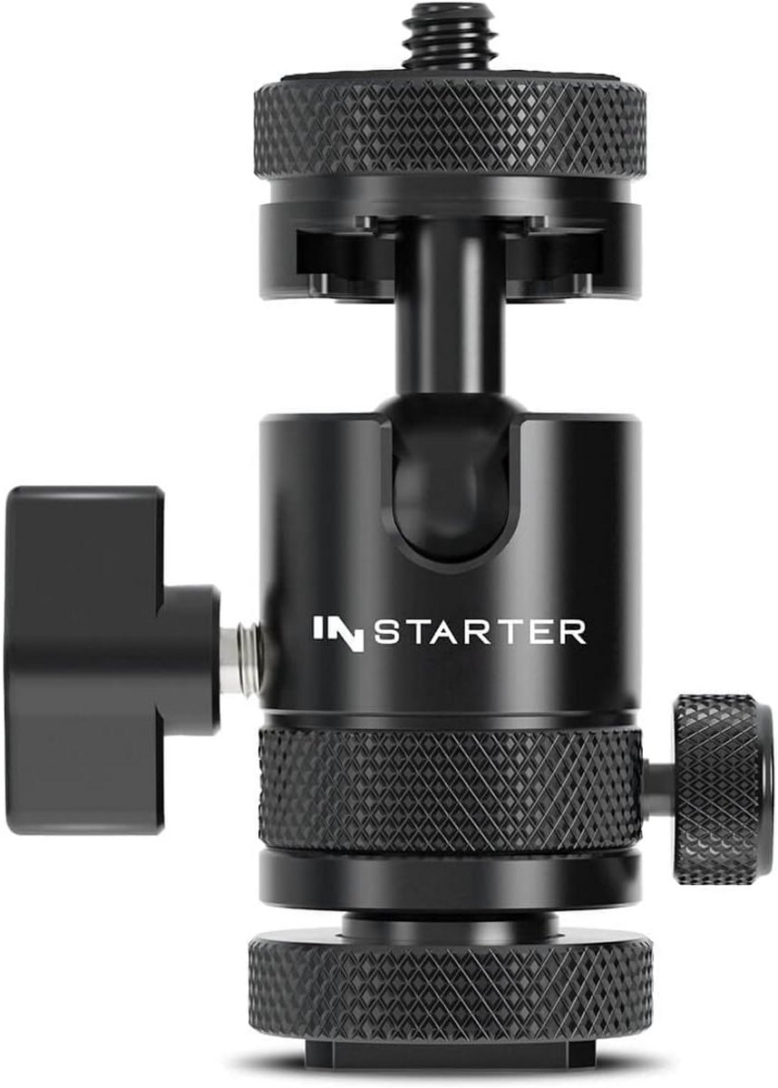 Flexibele 2-in-1 Kogelkop met Flitsschoen en ¼ inch Schroef voor Camera's en Accessoires