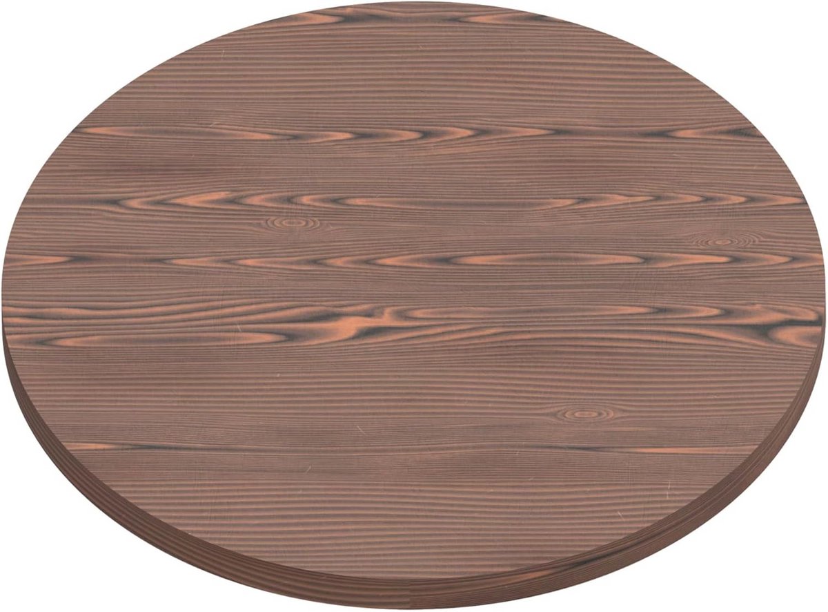 Ronde Tafelblad van Gelamineerd Hout - Ø 120 cm - Donker Hout