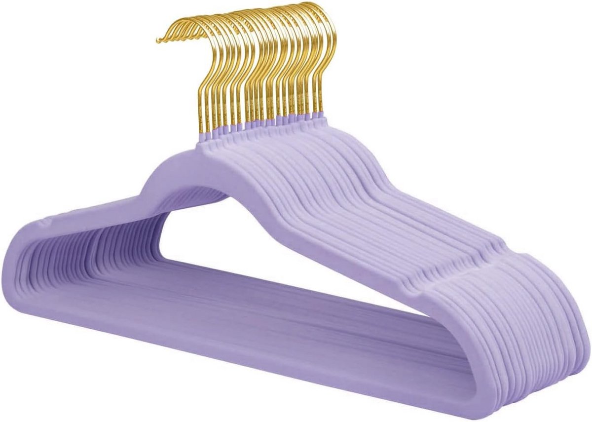 Set van 22 fluwelen kleerhangers met draaibare haak - Antislip en ultradun