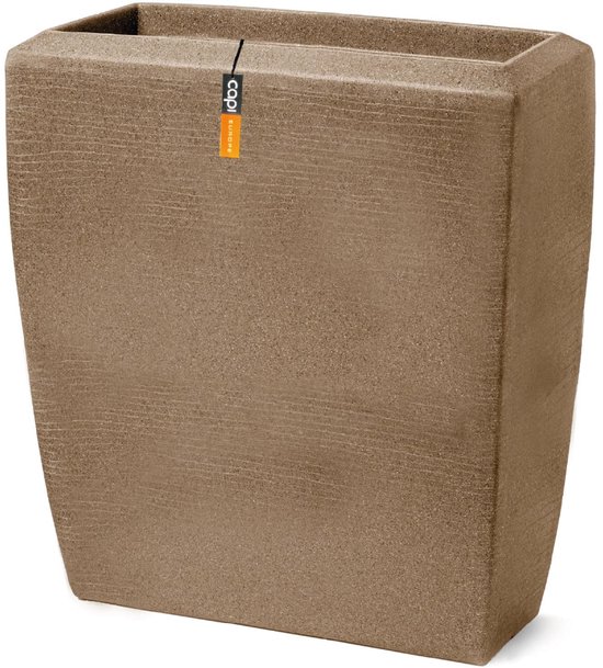 Capi Europe - Bloembak rechthoek hoog Arc Granite - 88x36x100 - Warm taupe - Bloempot Voor binnen en buiten - Beschikbaar in XL formaten - Breukbestendig - 100% Recyclebaar - Levenslang garantie - NWTS8064