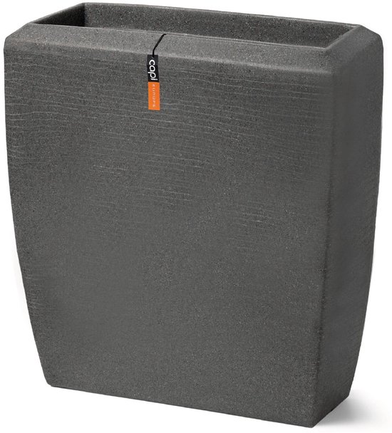 Capi Europe - Bloembak rechthoek hoog Arc Granite - 90x35x60 - Antraciet - Bloempot Voor binnen en buiten - Beschikbaar in XL formaten - Breukbestendig - 100% Recyclebaar - Levenslang garantie - NATS8063