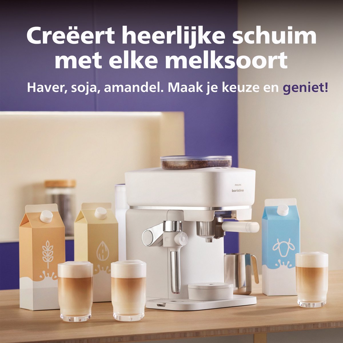 Philips Baristina Latte - BAR400/00 - Espressomachine - Pistonmachine - Cappuccino - Automatische Melkopschuimer - Wit — afbeelding 7