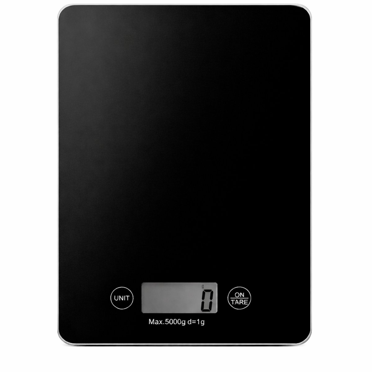 Digitale Keukenweegschaal tot 5 kg – Zwart – Weegschaal met Glazen Plaat – Inclusief Batterijen – Met Tarra Functie