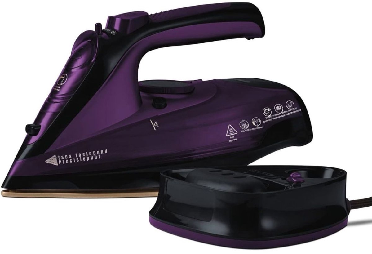 MIRA® Strijkijzer Draadloos - Strijkijzer - Stomer Kleding - Paars -33cm x 14cm x 1cm