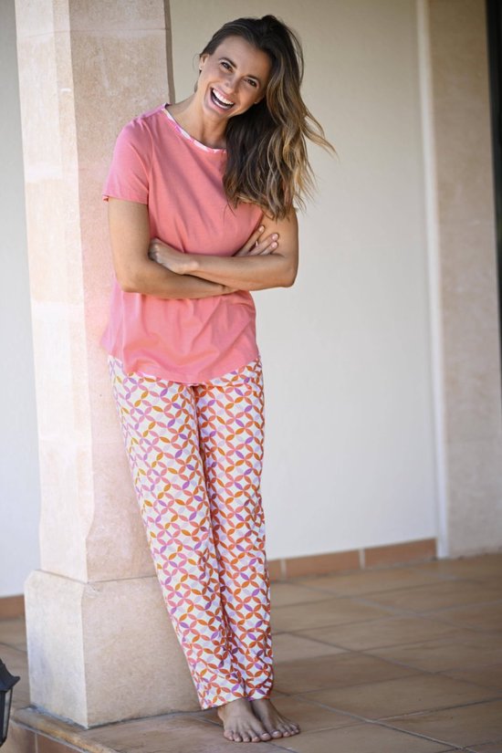 Grafische pyjama roze Ringella - Roze - Maat - 42