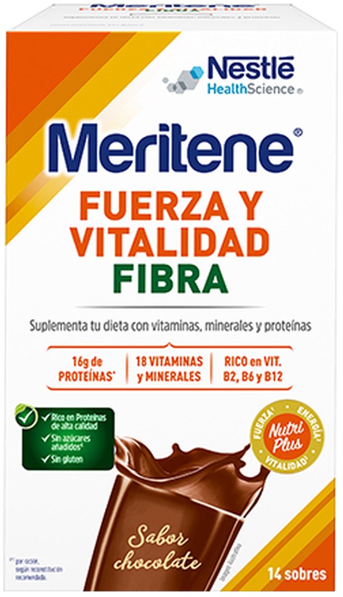 Meritene Active Senior Nutrition Batido Sabor Chocolate Rico En Fibra 14 Sobres