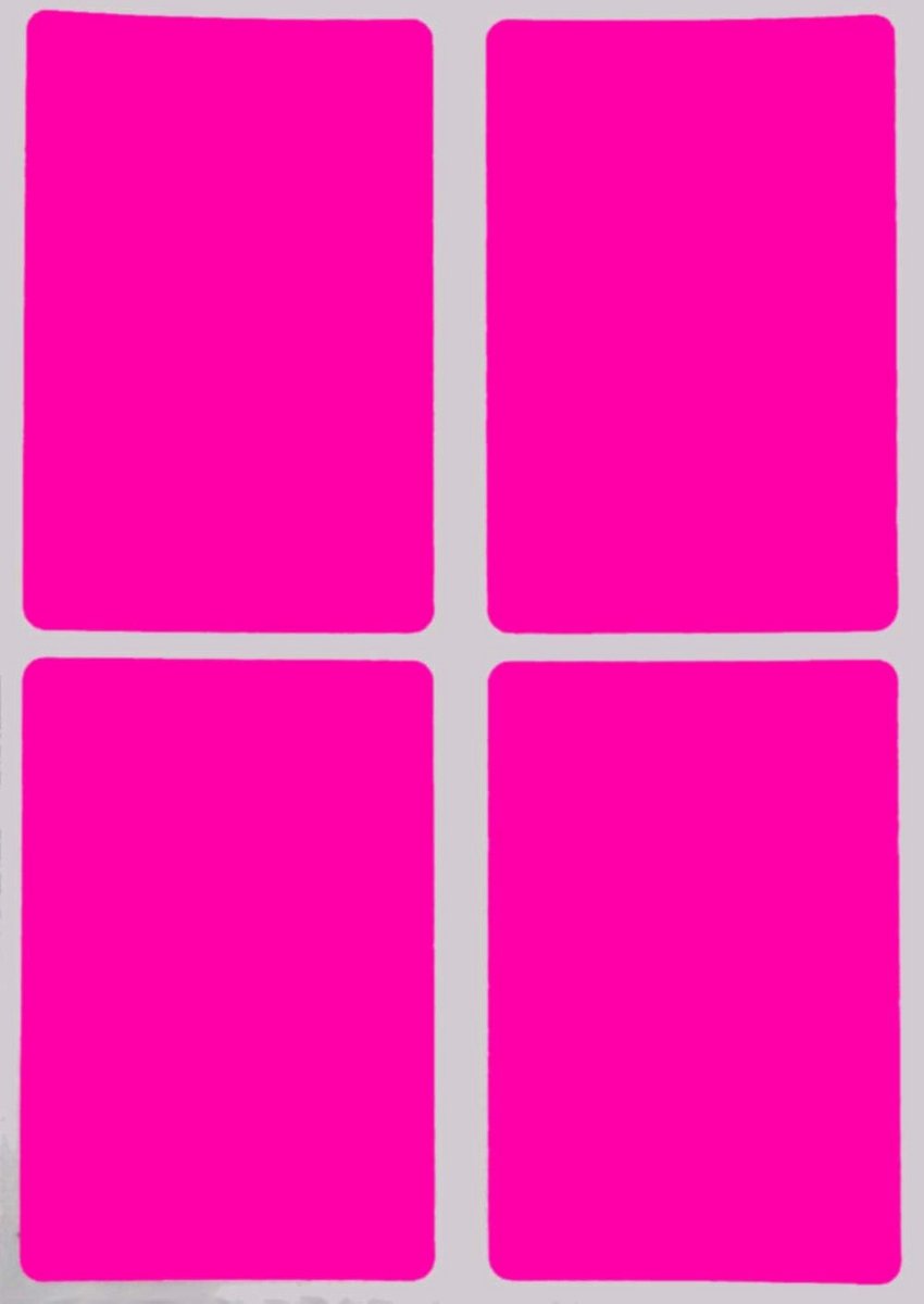 Kleurcodering Labels Rechthoekig Neon Roze 7,5 x 5 cm - 200 Stuks