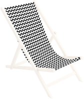 FEROCITY - Vervangbare stoffen hoes voor ligstoel - voor een houten opklapbare ligstoel - Zonder houten stokken - 110 x 45 cm - Polyester - Zig-Zag