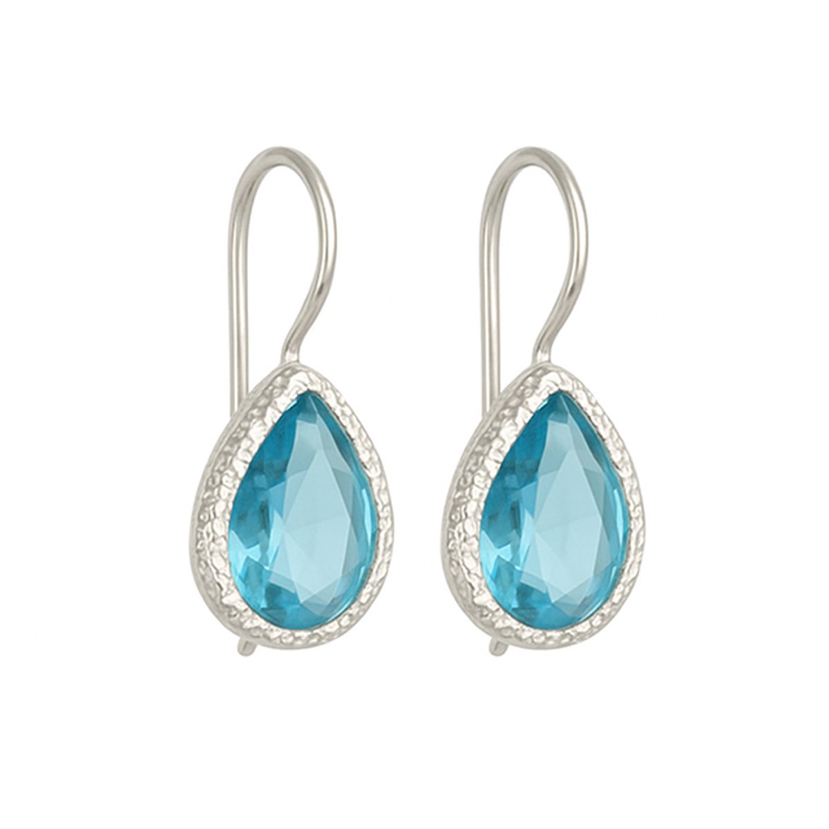 I'M ME JEWELLERY - druppel oorbellen - blauwe topaas - 925 sterling zilver