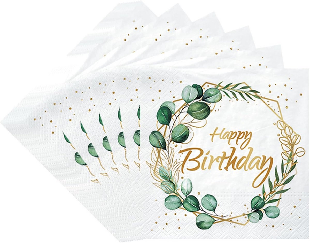 Saliegroene en Eucalyptus Servetten voor Feestjes (40 Stuks)
