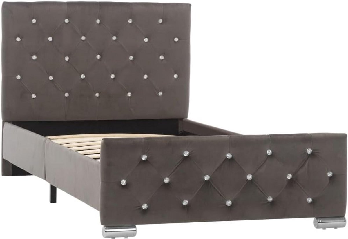 Elegant Stoffen Bedframe 90x200 cm Grijs voor Slaapkamer
