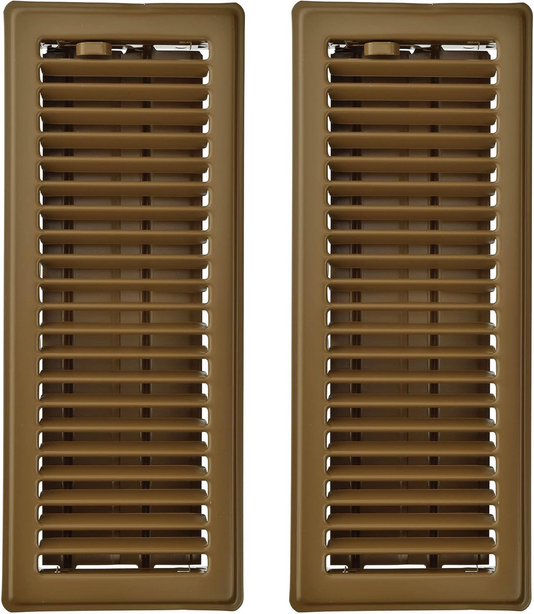 4-delige Luchtrooster Vloerrooster Set, 12-Inch, Bruin
