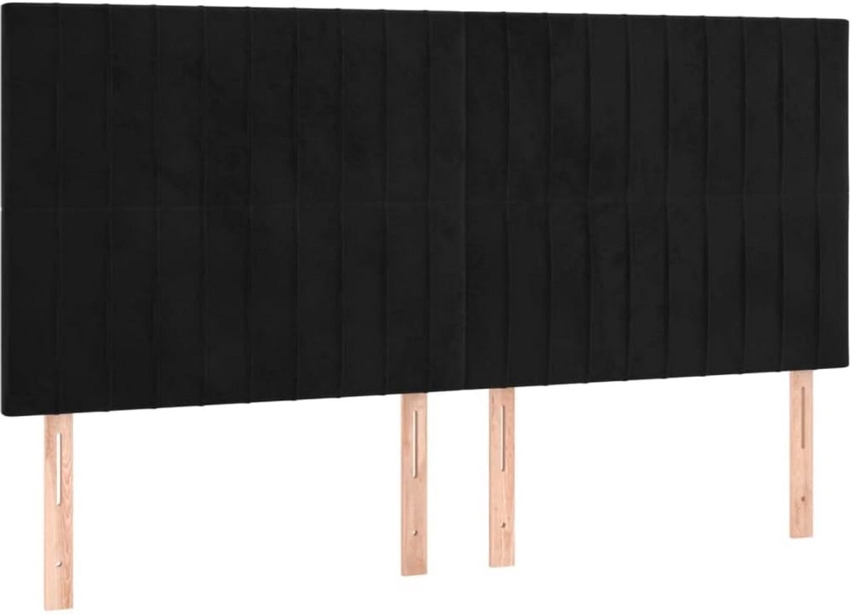 Luxe Verstelbaar Hoofdbord in Zwart Fluweel voor Bedden tot 180 cm Breed