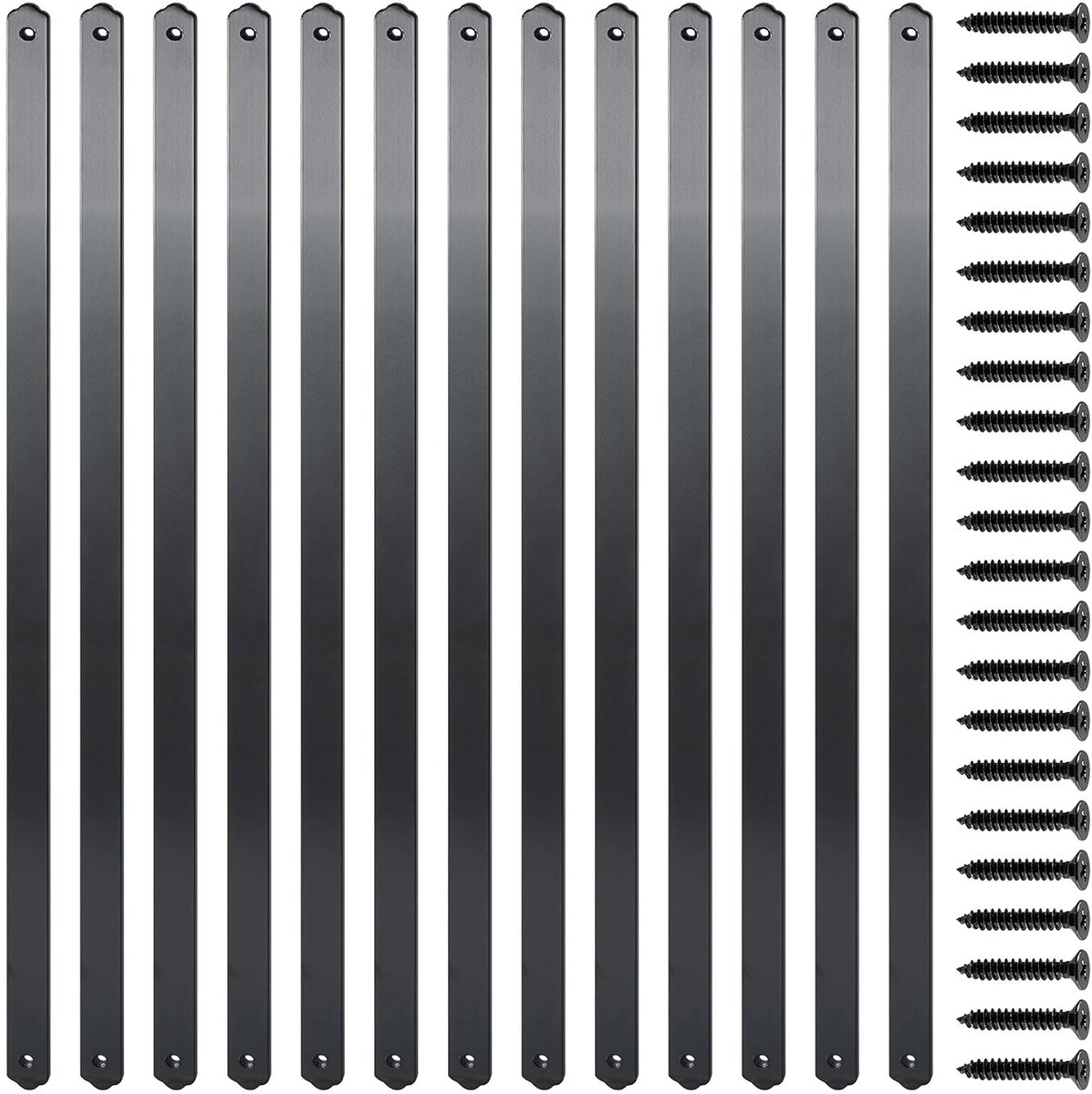 25 Stuks Rechte Aluminium Balusters voor Terras en Veranda Reling - Zwart