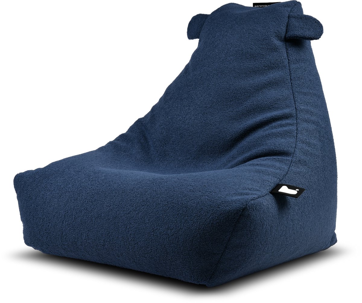 Extreme Lounging b-bag mini-b teddy - zitzak voor kinderen - voor binnen - zacht & comfortabel - Navy blauw