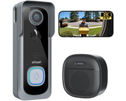 ieGeek Video Doorbell J9 – 2K HD – Eenvoudige Installatie – Live Videogesprek – Mens- en Bewegingsdetectie -Geen Abonnementskosten