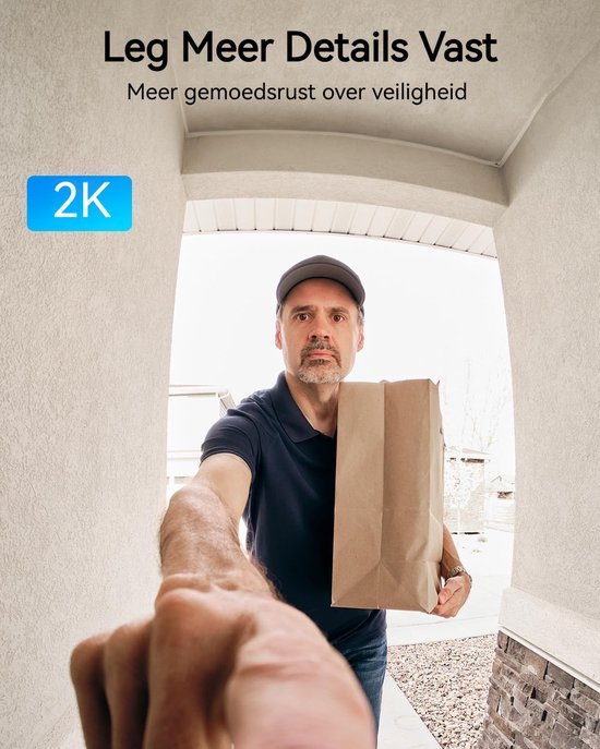ieGeek Video Doorbell J9 - 2K HD - Eenvoudige Installatie - Live Videogesprek - Mens- en Bewegingsdetectie -Geen Abonnementskosten van Merkloos — afbeelding 5