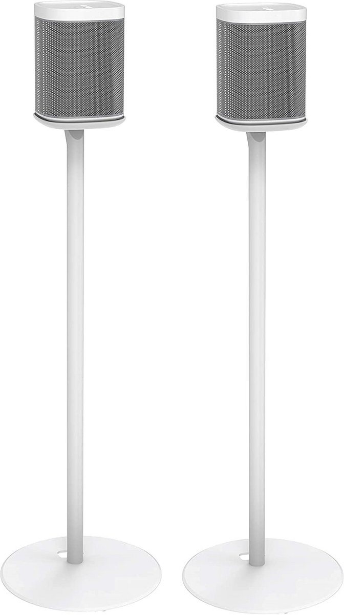 Set van 2 Vloerstandaards voor Sonos One en Play:1 (Wit) - Ingebouwd Kabelbeheer