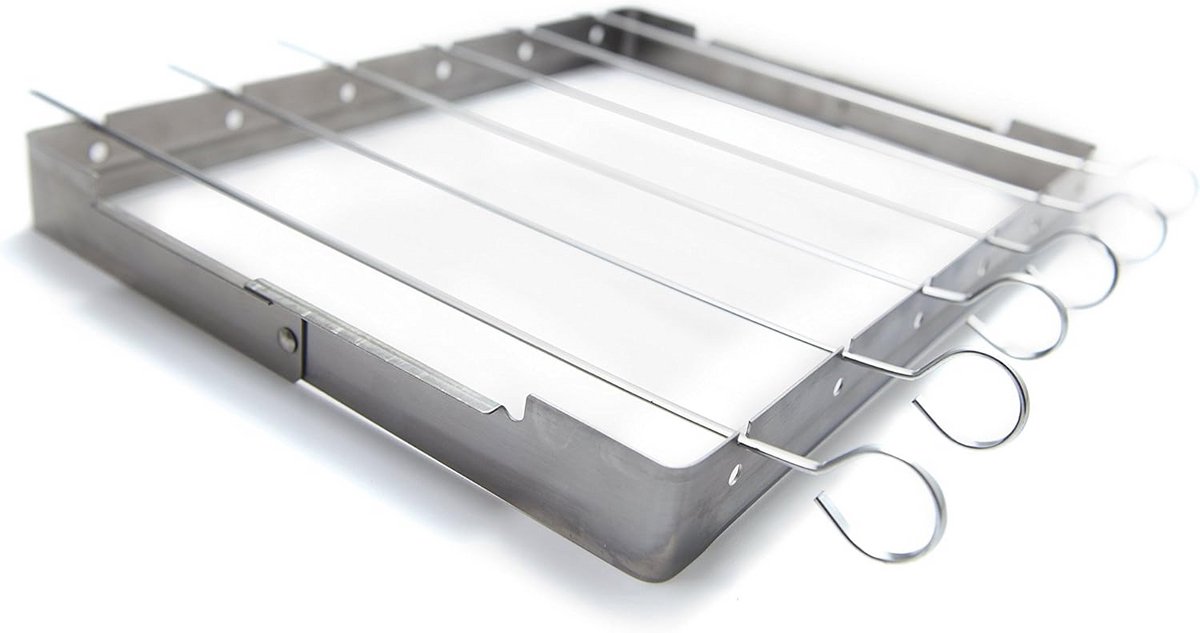 Kebab Set Roestvrij Staal met Sjabloon en 6 Spiesen - BBQ Accessoires