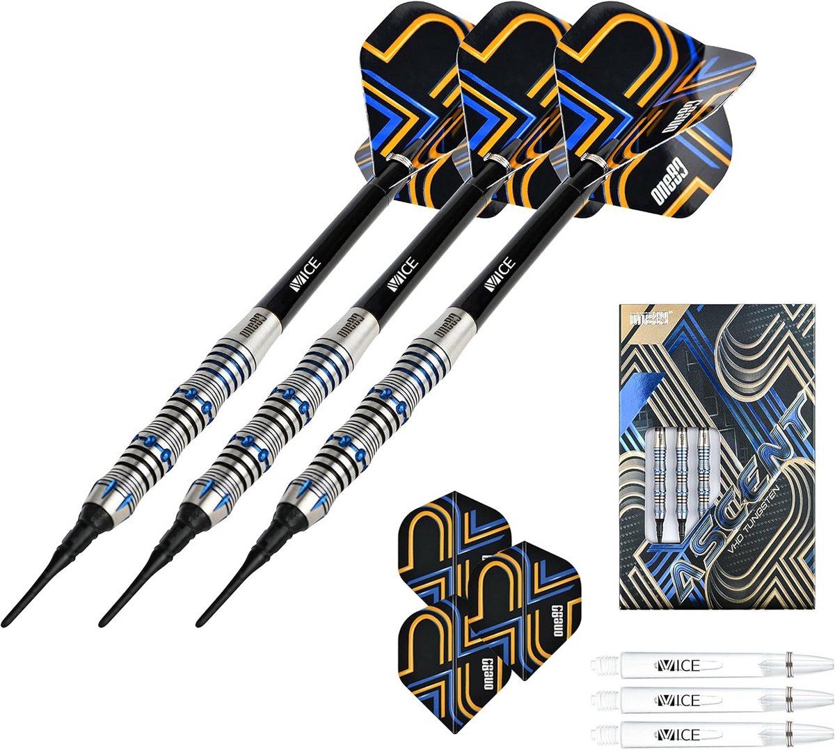 Dartpijlen Set - Softtip Darts - Precisie Werpen - 90% Tungsten - 18 Gram - Zilver