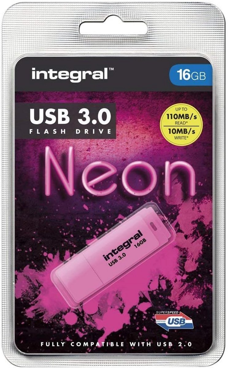 16 GB USB 3.0 Geheugenstick - Neon Roze - Supersnelle Dataoverdracht