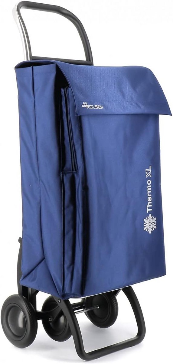 XL 4-wiels boodschappentrolley met thermotas en voorsteun