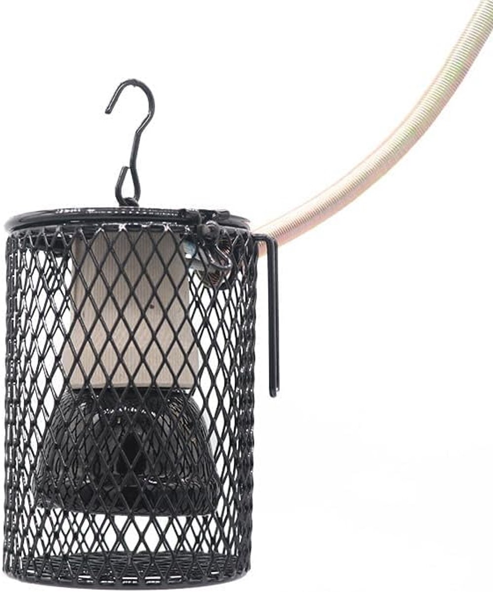 Vogelkooiverwarming - Warmtelampen - Papegaaienverwarming - Instelbare temperatuur - 100W-lamp - Keramische warmtelamp - Hangende vogelkooiverwarming - Houdt Huisdieren de Hele Winter Warm - Zwart
