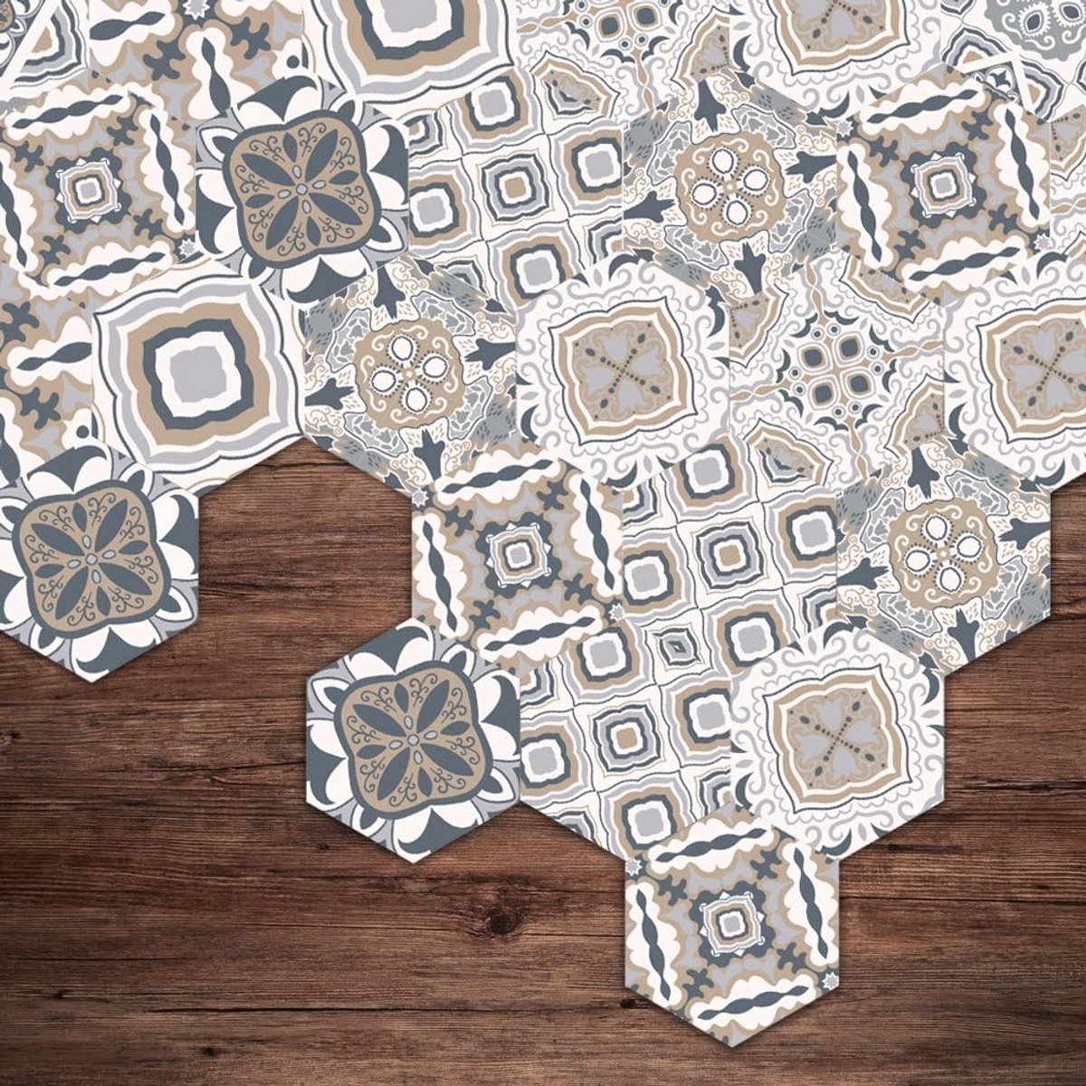 Zelfklevende Vinyl Vloertegels voor Binnen - 10 stuks Vloerstickers Imitatie Keramiek