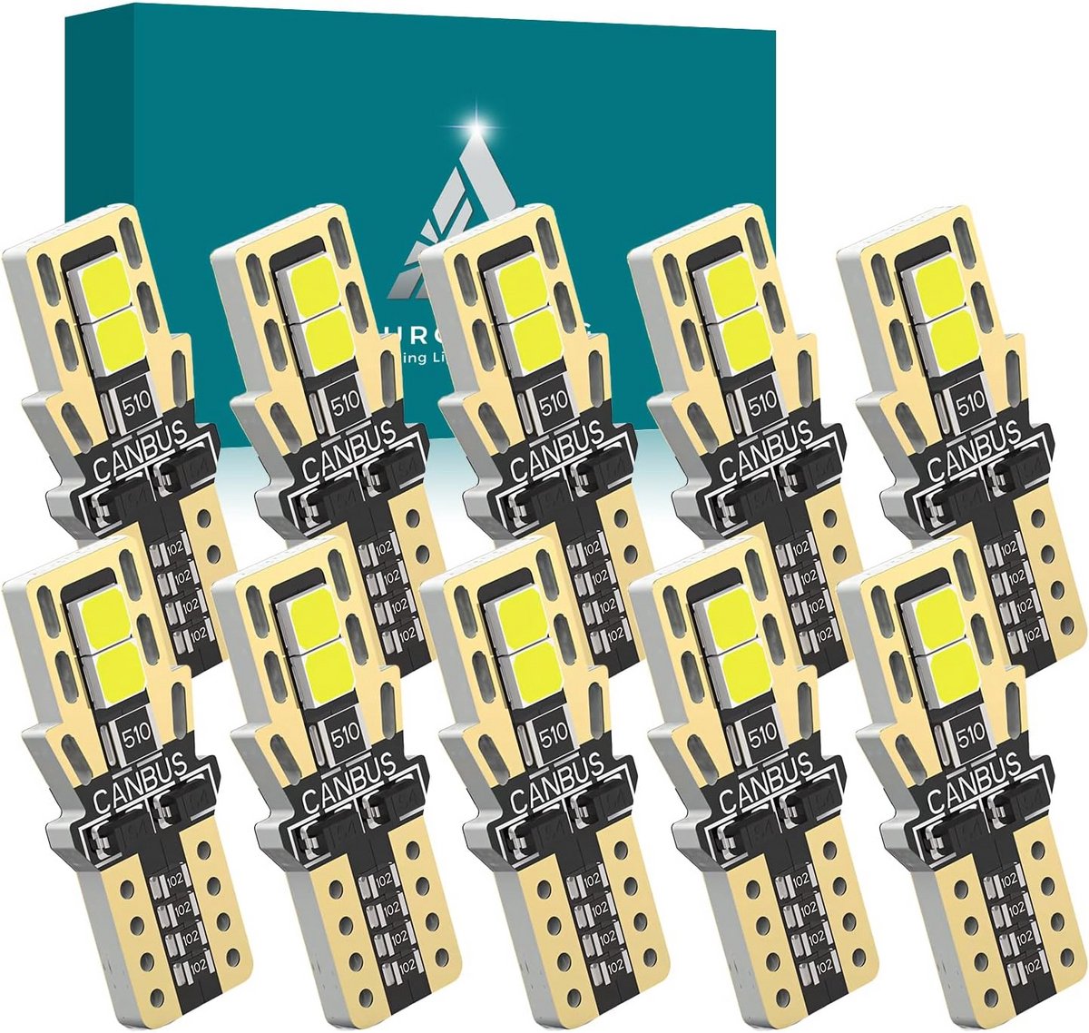 10x Witte 12V Binnenverlichting Lampjes 501 - 200 Lumen Koud Wit