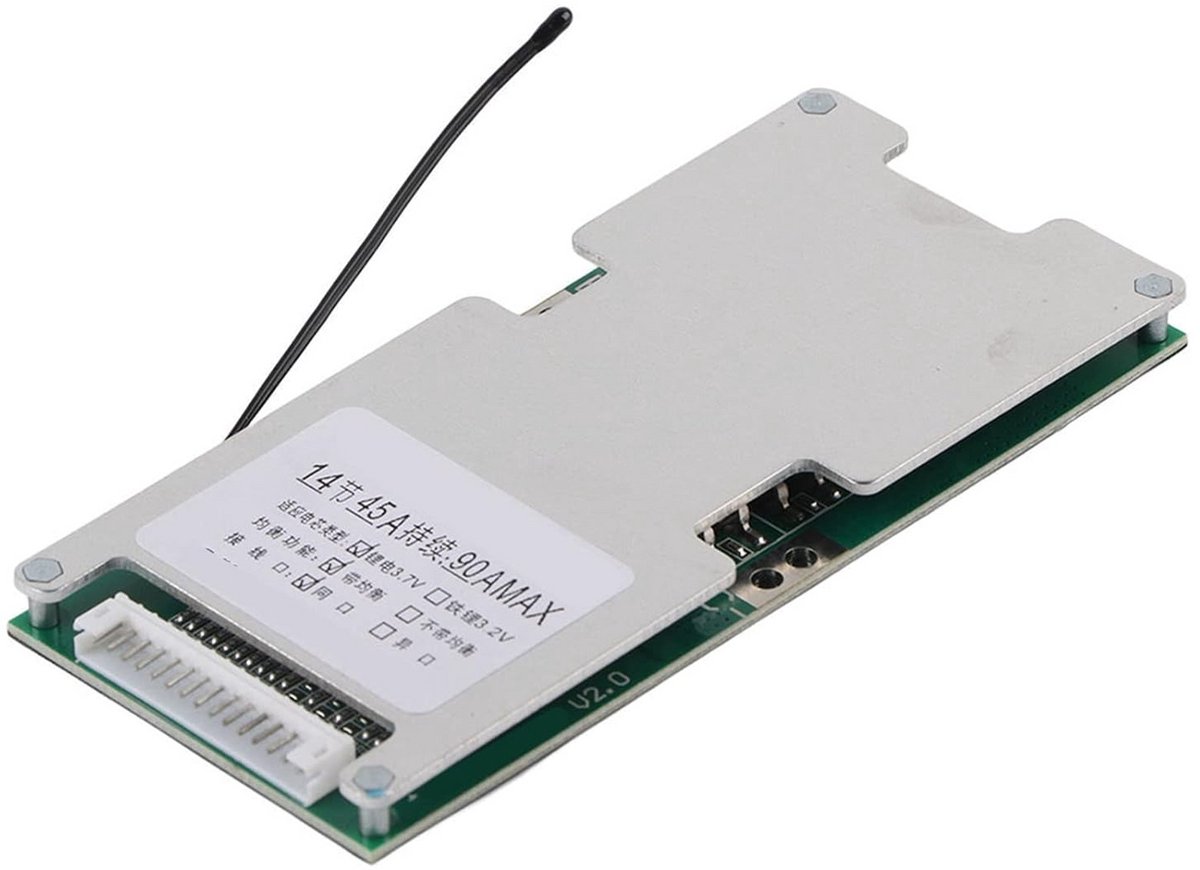 Slimme 14S BMS Batterij Beschermingsmodule 52V 60A Li-ion PCB met Balansladen