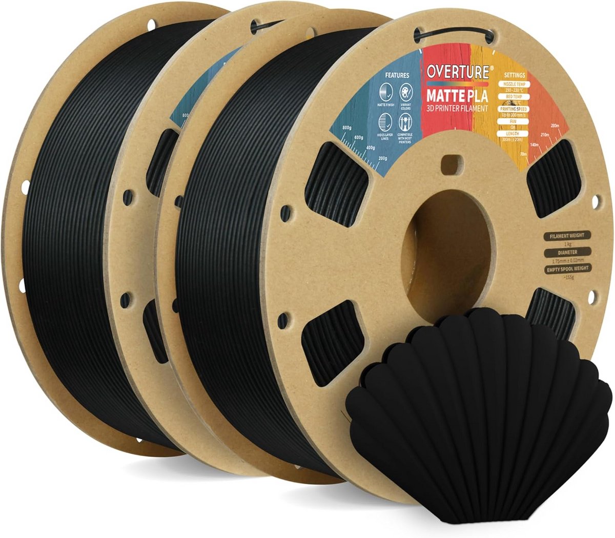 Matte PLA 3D Printer Filament 1.75mm - 2kg Set - Nauwkeurige en Duurzame Afdrukken