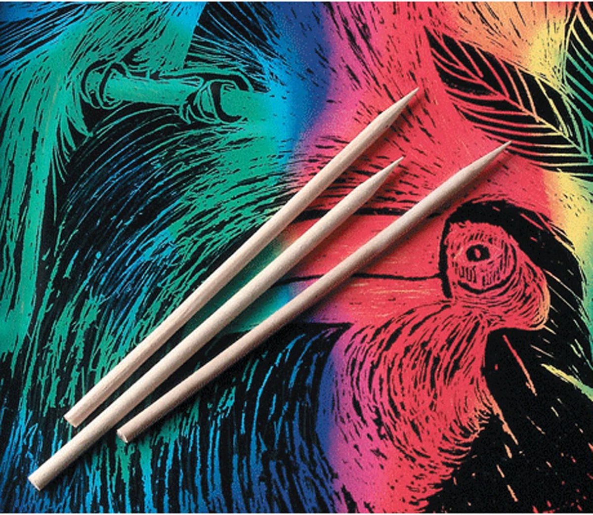 Krabstiften Set - 25 Stuks Houten Tools voor Kraskaarten en Ambachten