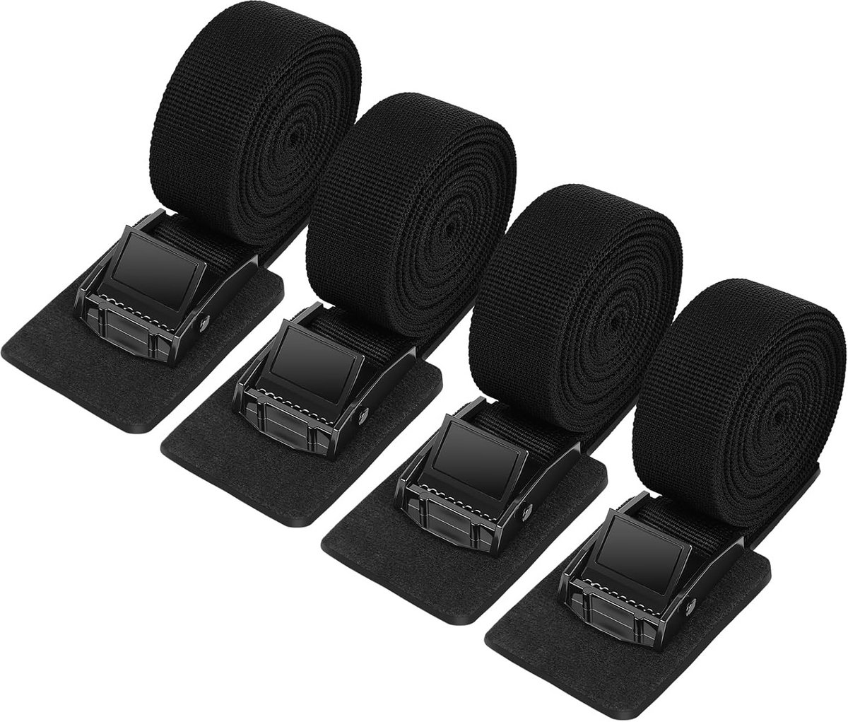 Verstelbare Spanbanden 4-Pack 1m - Robuuste Ratelbanden met Anti-Kras Pad voor Vracht, Motorfiets en Aanhanger