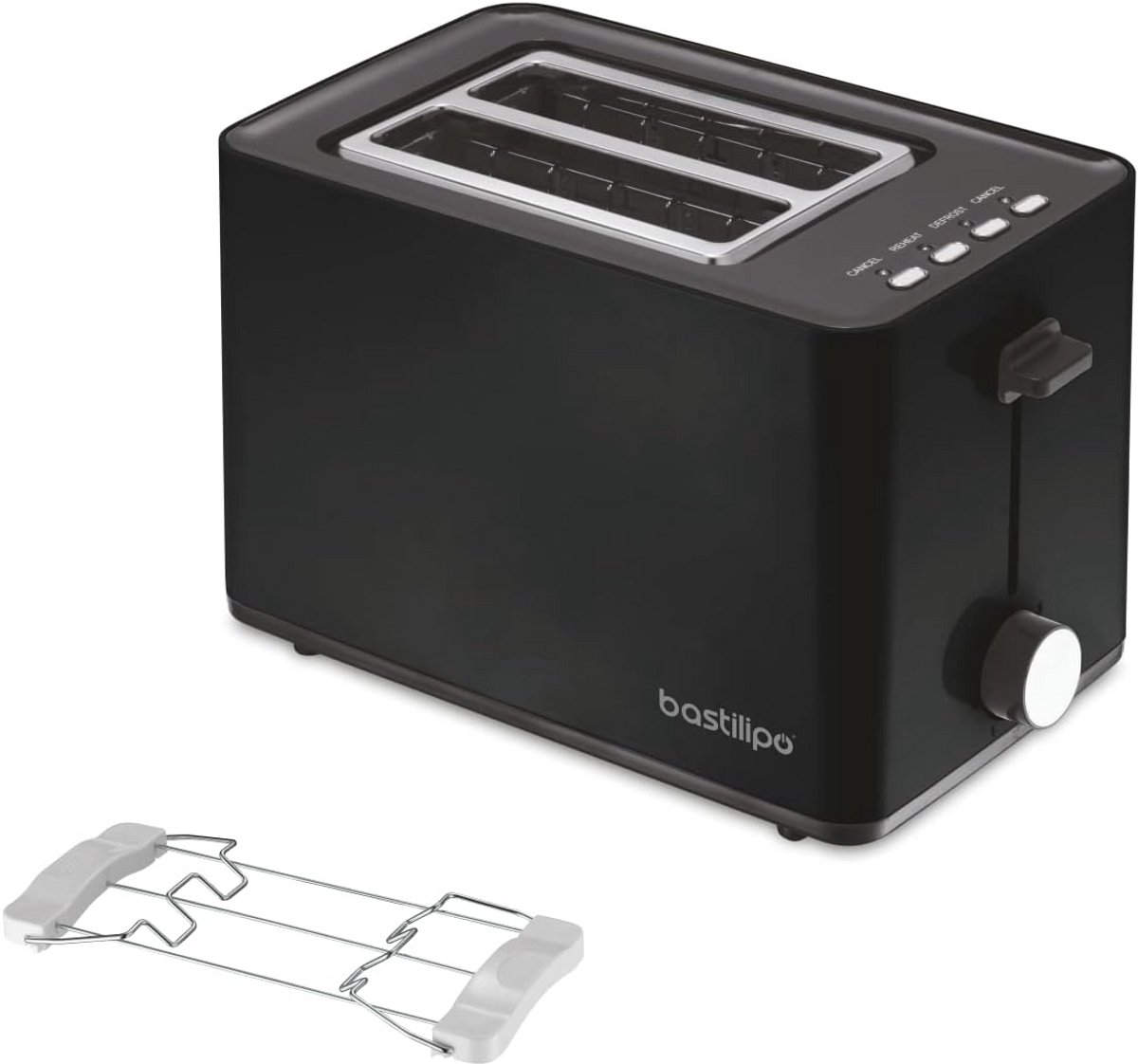 Zwarte 2-Sla Broodrooster 850W met Opwarmfunctie