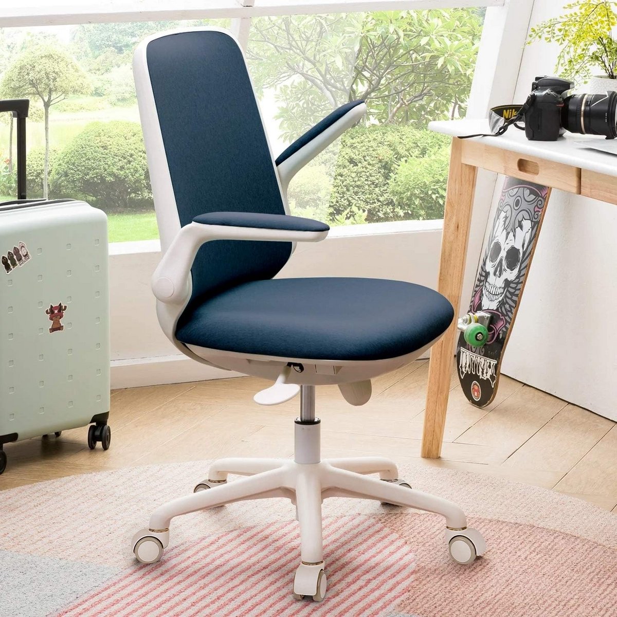 Ergonomische Bureaustoel met Kantelfunctie en Lendensteun, Marineblauw