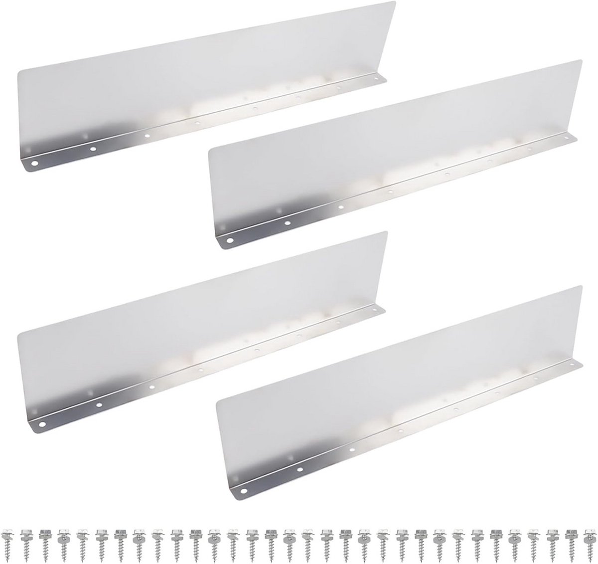 4 Stuks Regenwater Afvoergoot Aluminium - Mini Dakgoot Bescherming tegen Blad en Sneeuw