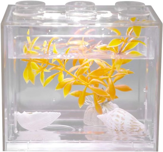 Mini aquarium， Transparent Desk Fish Tank, Decorative Aquarium Box for Office and Tea Table