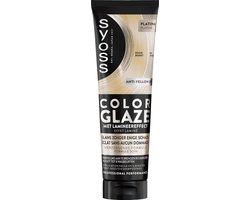 Syoss Color Glaze Platinum - Haargloss Toner - Platina Blond - Neutraliserend Anti Geel Effect - Kleurcorrectie Toner - Tot 8 Wasbeurten - Lamineringseffect - Met Keratine - Voor Lichtblond Haar - 130ml