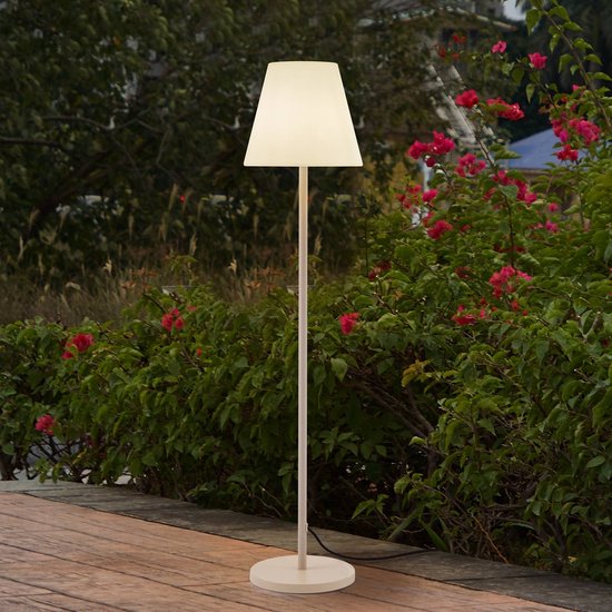 Lucande - Terraslampen - 1licht - Polyethyleen, ijzer - H: 152.5 cm - E27 - pantone (13-1308 TPG), wit