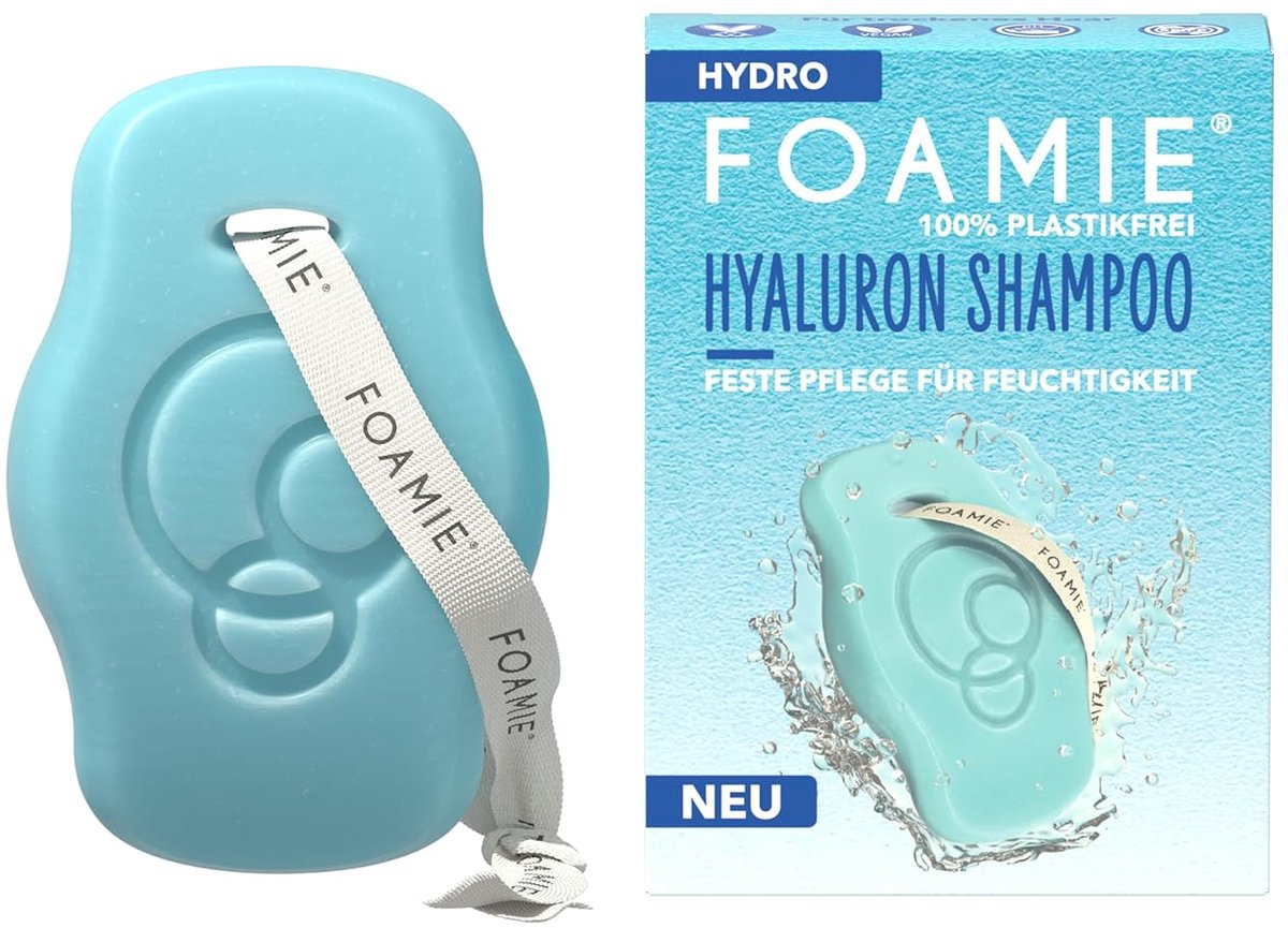 Foamie Hydro Solid Shampoo – Met Hyaluron & Aloë Vera – Hydratatie voor Droog Haar – Vegan & Plasticvrij – 80 g