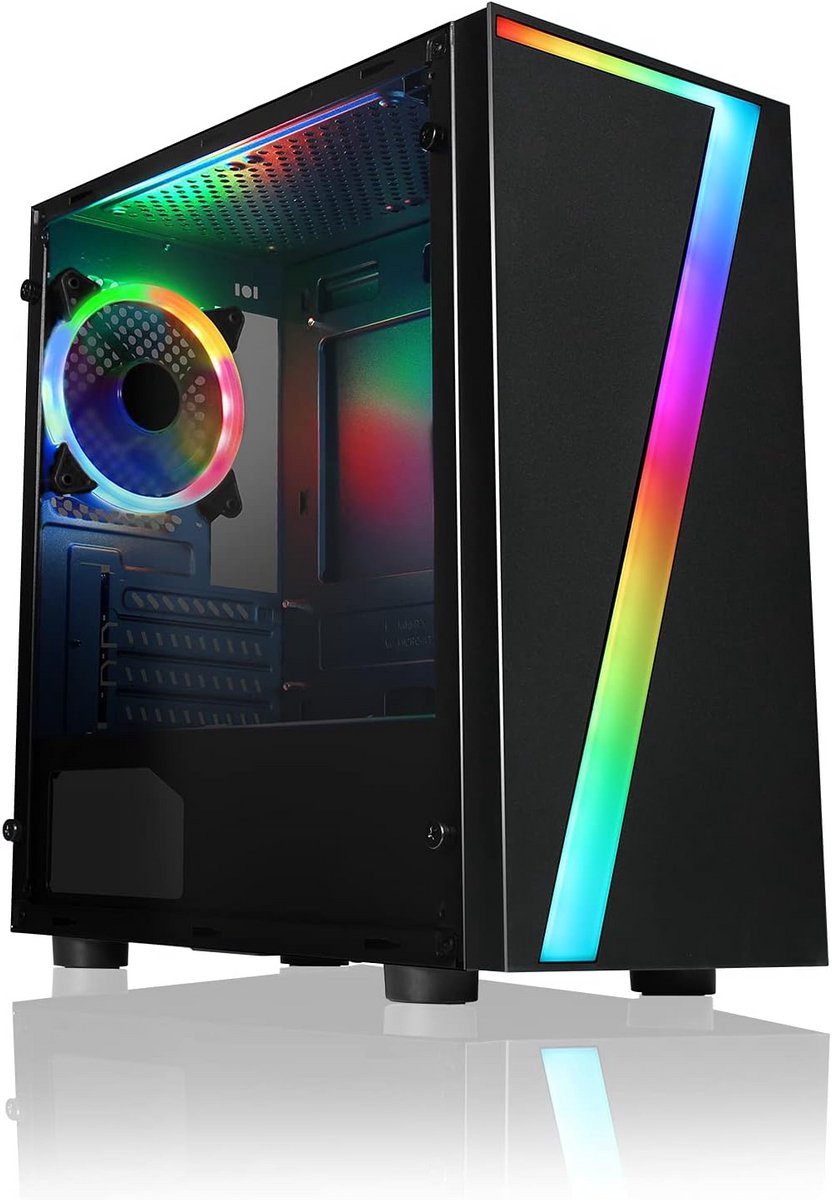 Compacte MATX PC Behuizing met RGB, Micro-ATX/Mini-ITX Support en Zijpaneel