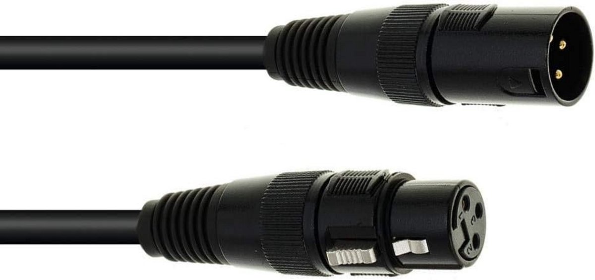 Professionele DMX Kabel 15 Meter XLR 3-polig Zwart voor Verlichting